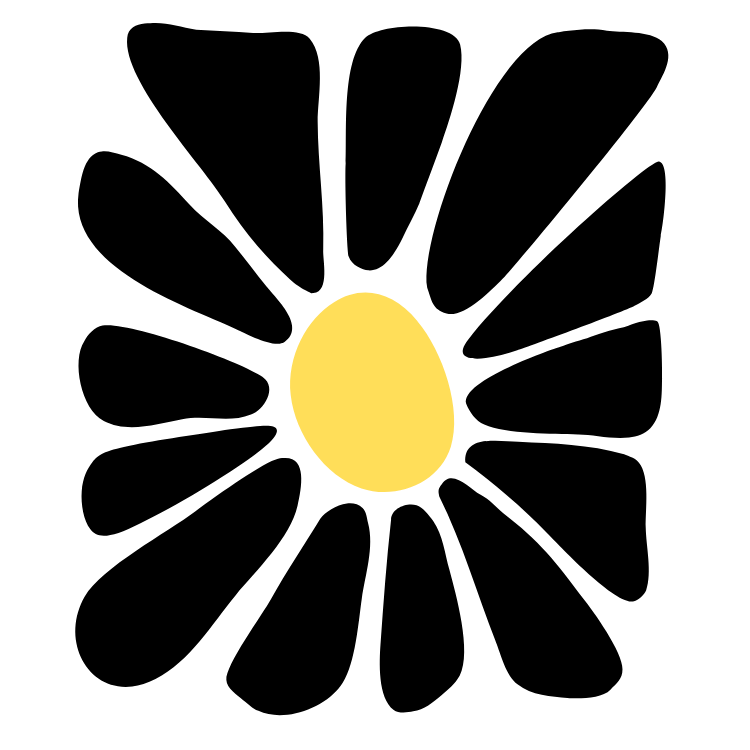 Cercle jaune avec esquisse de visage souriant noir sur fond transparent.